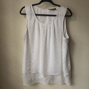 APT 9 white with gold accent blouse